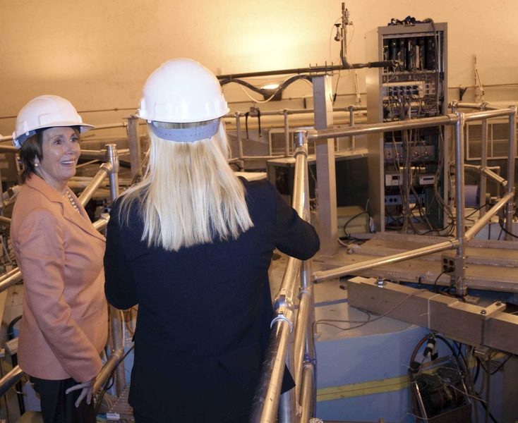 White escorts Pelosi to the top of the Alcator C-Mod tokamak.
