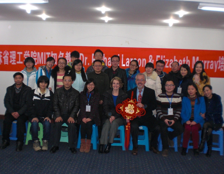 Professor Richard Larson, Elizabeth Murray, and students and teachers of Verakin High School of Chongqing.