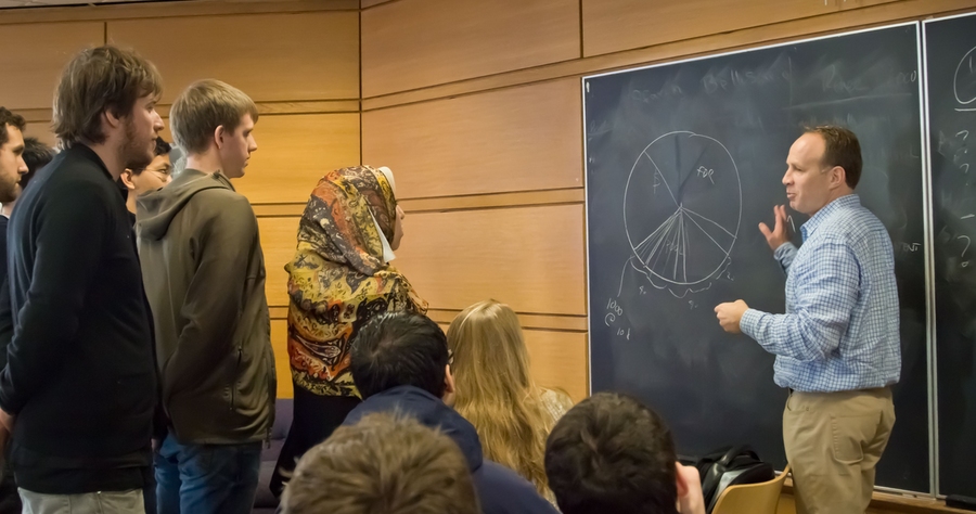 Jamie Goldstein, '89, general partner with North Bridge Partners, engaged members of the class on some of the fine points of equity distribution. Goldstein said: "Start6 is a fabulous way for any student interested in innovation to learn about entrepreneurship. This is a great new resource on campus and will result in many students finding their way to building the next generation of important MIT...