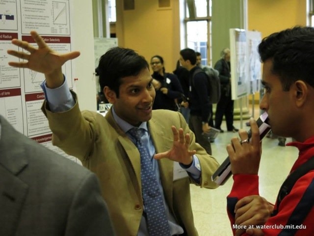 Tarun Jain presents "Ion Transport through Sub-Continuum Graphene Nanopores" at Water Night.