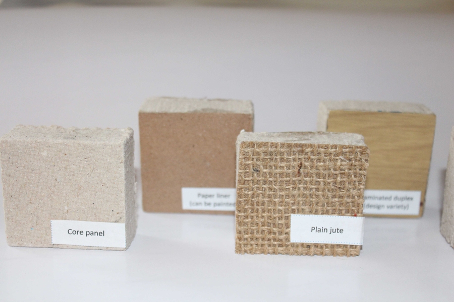 Ghonsla's insulation panels are made from recycled paper and board, and come in multiple finishes and designs.