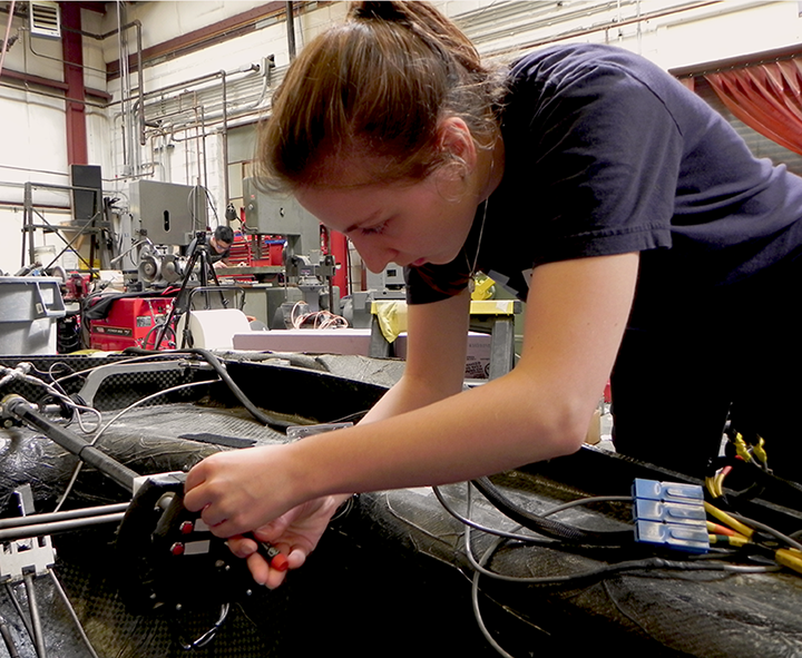 Abramson detaches steering electronics for “Valkyrie." The steering wheel also controls the lights and some of the motor functions of the car.
