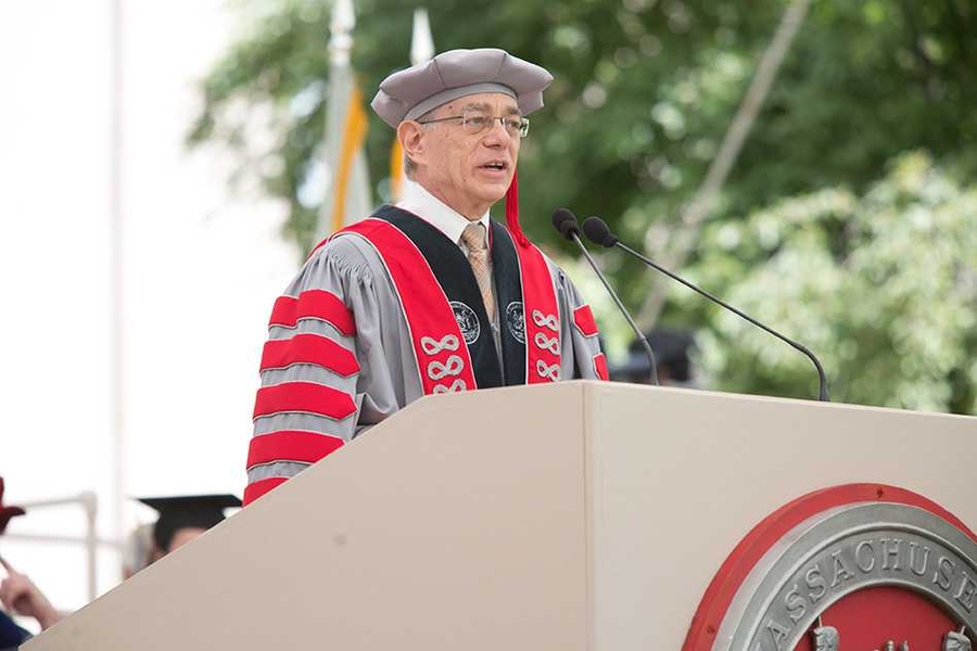 President L. Rafael Reif delivers his charge to the graduates at MIT's 148th Commencement.