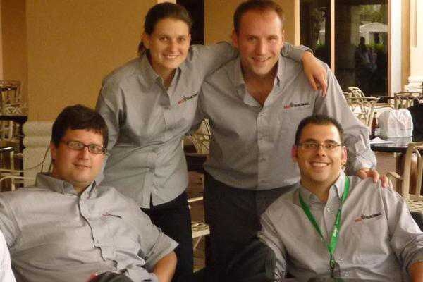 (From left) Nicholas Gayeski, Sian Kleindienst, Stephen Samouhos, and John Anastasio, chief technology officer