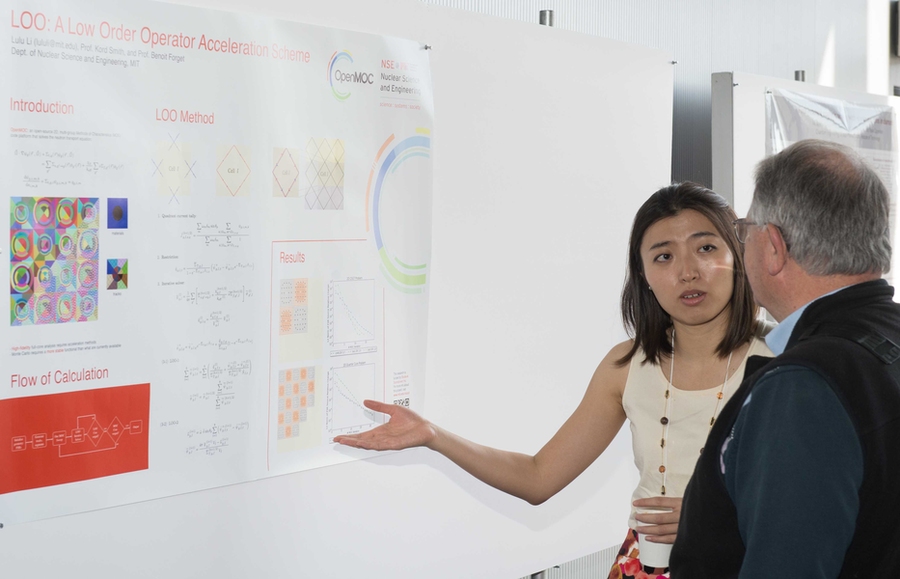 NSE graduate student Lulu Li's poster describes her work on computational physics methods for modeling and simulation of nuclear reactor cores.