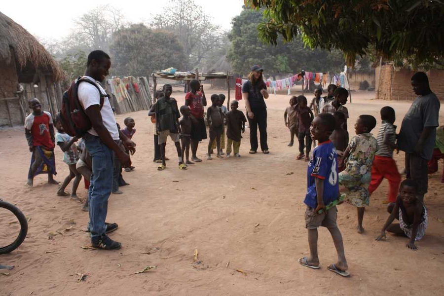 D-Lab alumni Kwami Williams '12 (left, in white t-shirt) and Emily Cunningham (center, with cap), of the Ghana-based social venture, MoringaConnect, have been awarded Echoing Green Fellowships.