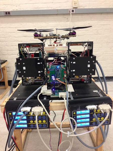 Shown here is the quadrotor recharge station.