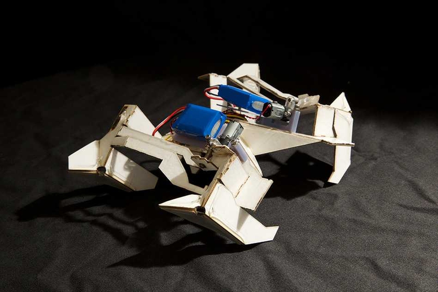 Microbots fold like origami to control their descent