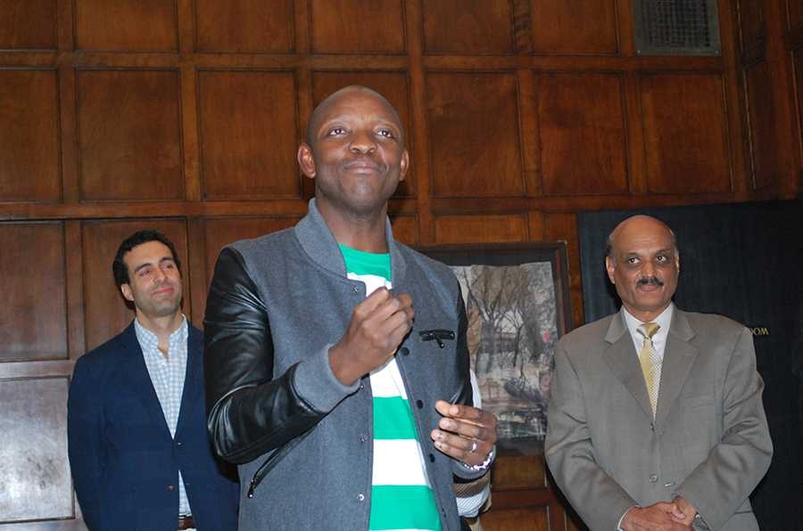 Regenesys Director William Vivian making remarks at the farewell reception.