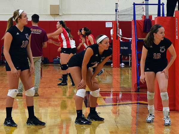 Megan Gebhard '17, Alli Davanzo '18, and Nicole Gagnier '15 helped Women's Volleyball capture the Pride Invitational crown.