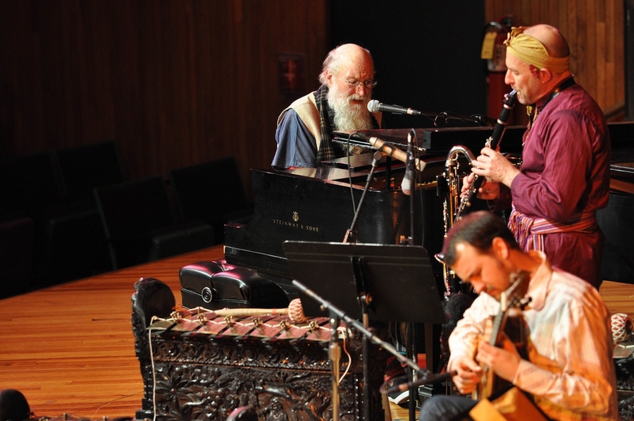 Terry Riley, shown here in 2010, will headline his own 80th birthday concert, to be held at MIT on April 18, 2015. Riley will perform the world premiere of an all-live "Poppy Nogood and the Phantom Band" and other works.