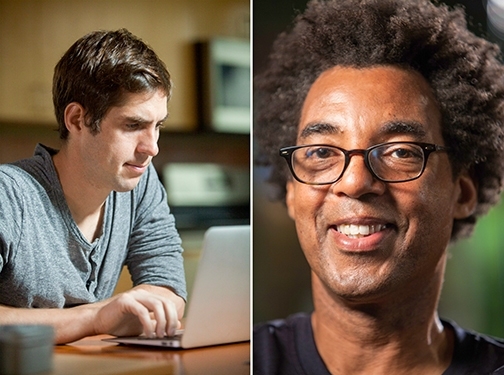 From left, Jacob Lurie PhD ’04, and Rick Lowe, a Mel King Community Fellow at MIT.