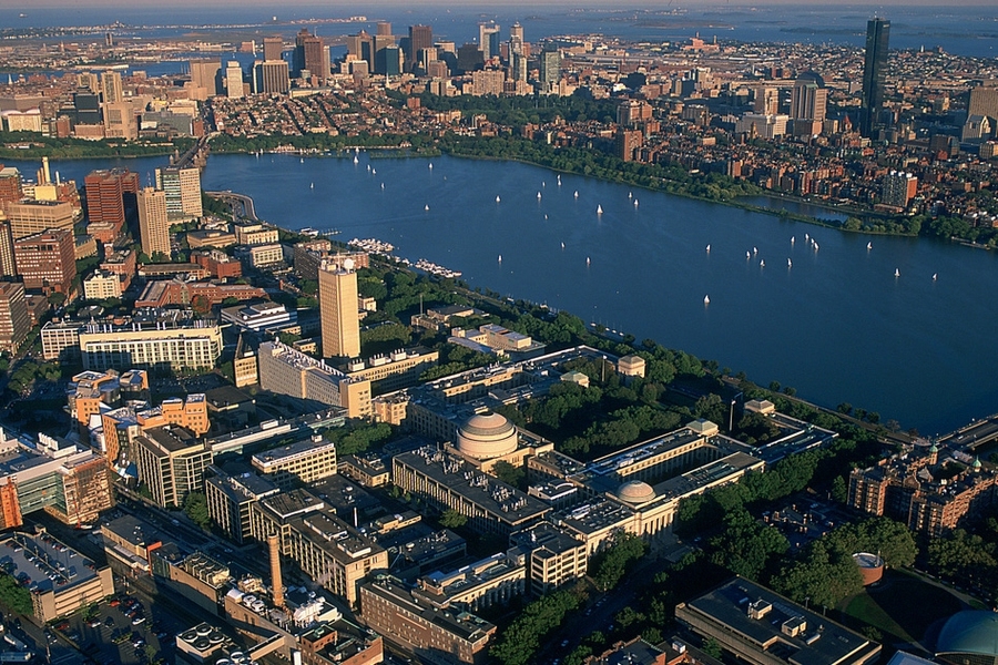 MIT (foreground) will partner with Massachusetts General Hospital, located across the Charles River in Boston.