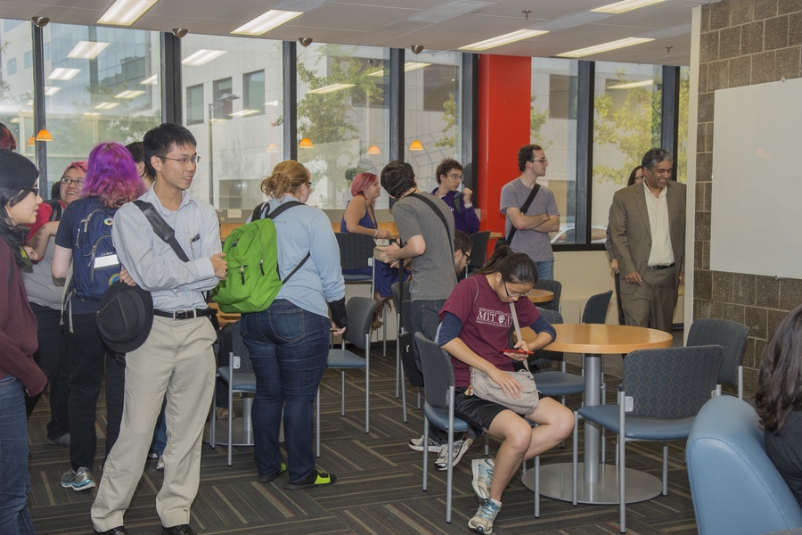 EECS undergraduates explored the new EECS Undergraduate Student Lounge at the Oct. 7 Opening Celebration. The lounge opened following a year of planning and preparation by students, faculty, and staff.
