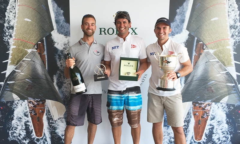 David Hume, Adam Traina, and Mike Buelsing of MIT LGO display their winnings.