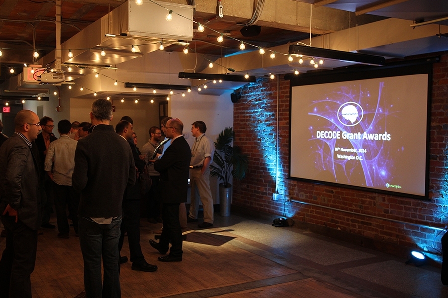 Guests mingle at The Loft in Washington, D.C., before the DECODE Grant Awards.
