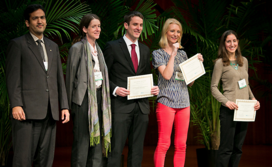 Grand-prize and honorable-mention awardees (L-R): Sardar Mohazzam, Kathleen Saul, Job Taminiau, Anne-Marie Soulsby, and Danielle Dahan. Not pictured: Adele Morris.