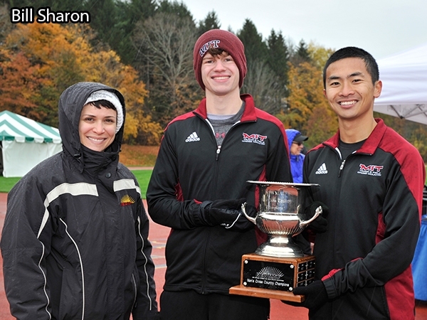 Men's Cross Country took home the 2014 NEWMAC championship trophy.