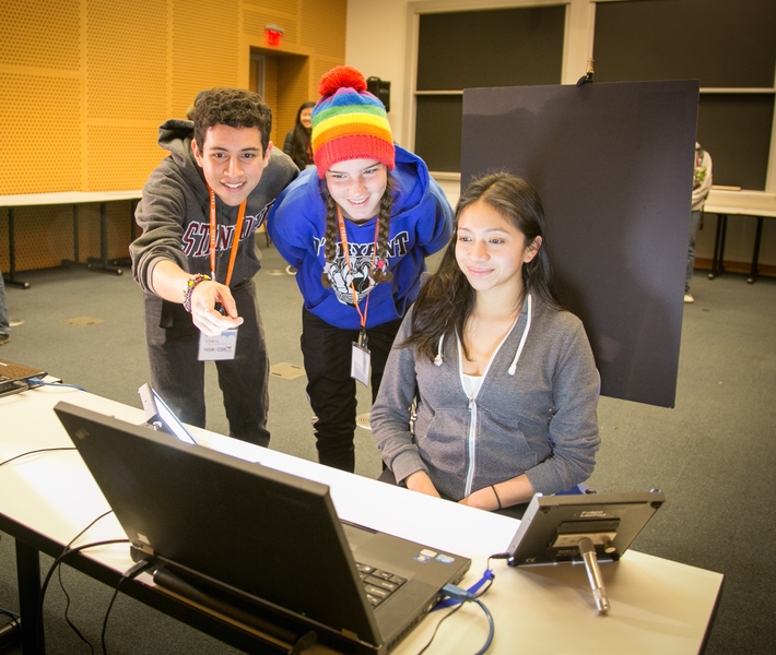 Local computer science students participated in CSAIL's first annual "Hour of Code" event.