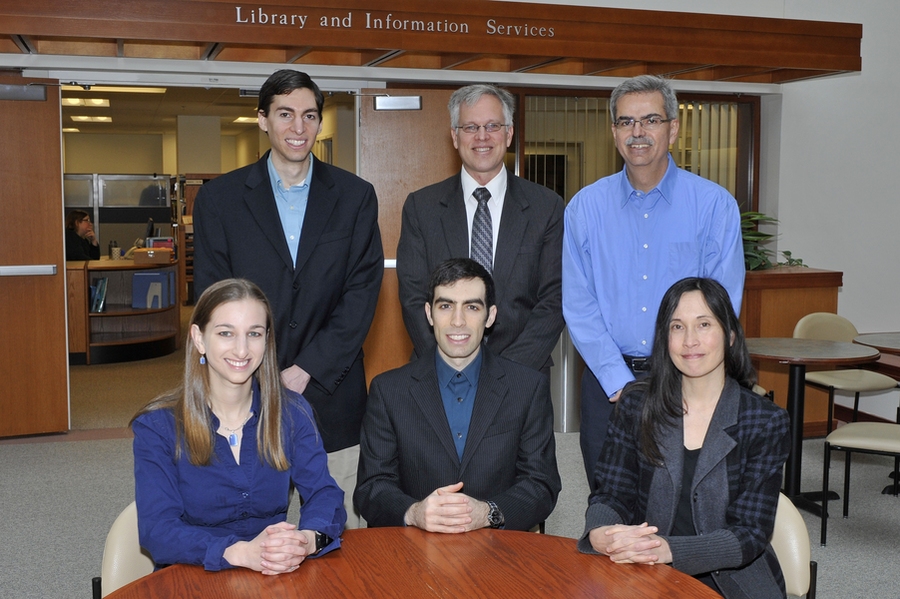 The Lincoln Laboratory team that developed algorithms to estimate depression severity through vocal and facial biomarkers was awarded first place in the depression-assessment category of both the 2013 and 2014 Audio/Visual Emotion Challenges. Members of the team include (standing, left to right) Gregory Ciccarelli, James Williamson, and Thomas Quatieri, and (seated, left to right) Rachelle Horwitz...