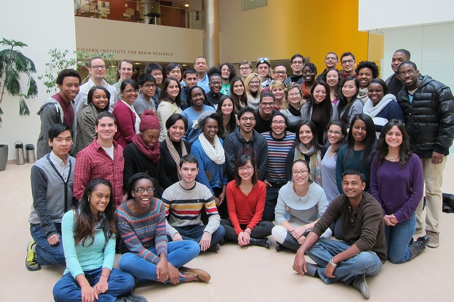 54 students from the University of Puerto Rico, Barry University, Hunter College, York College, Howard University, Spelman College, the University of Maryland at Baltimore County, Georgia Perimeter College, the New York Institute of Technology, and San Diego State University brave the cold weather to attend the Quantitative Methods Workshop at MIT.