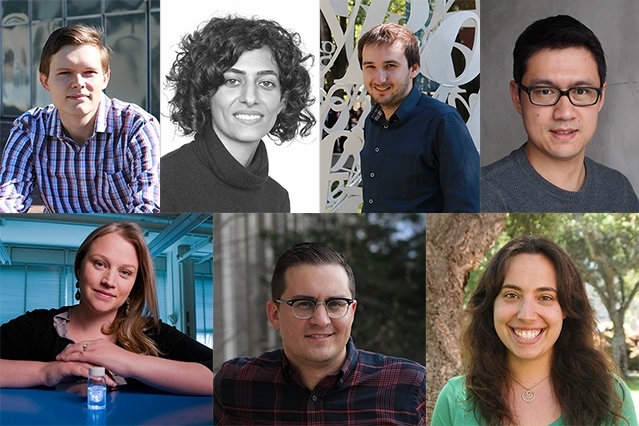 Clockwise from top left: Semyon Dyatlov, Nikta Fakhri, Vadim Gorin, Gene-Wei Li, Gabriela Schlau-Cohen, Phillipe Rigollet, Lindley Winslow
