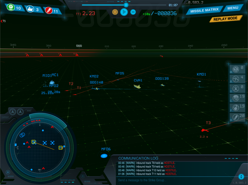 "Strike Group Defender: The Missile Matrix" uses high-quality visuals to engage U.S. Navy personnel in a simulation that provides training on the effective deployment of decoys to thwart missile threats to ships.