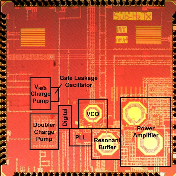 An image of the low-power radio chip.