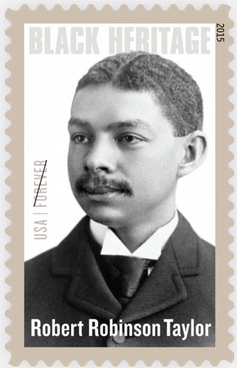 Taylor’s photograph on the postage stamp, from the archives of the MIT Museum, was taken circa 1890, when he was an MIT student.