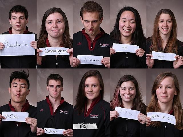 MIT's 10 senior swimmers celebrated with a victory on Senior Day.