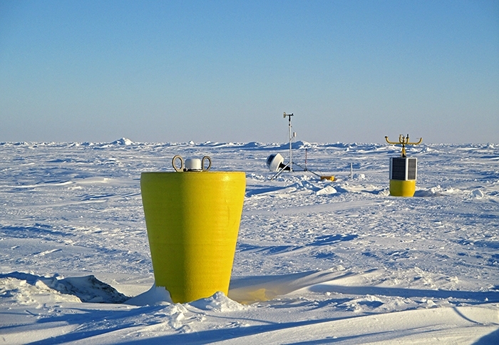 This ITP was installed in the Beaufort Sea in March 2014 to collect data on complex air-ice-ocean interactions that govern sea ice formation and retreat.