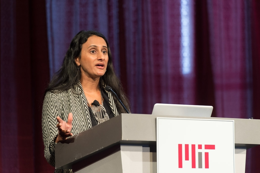 Bina Venkataraman, senior advisor on climate change innovation for the Obama administration, spoke about the need for the kinds of innovations that can come from MIT.