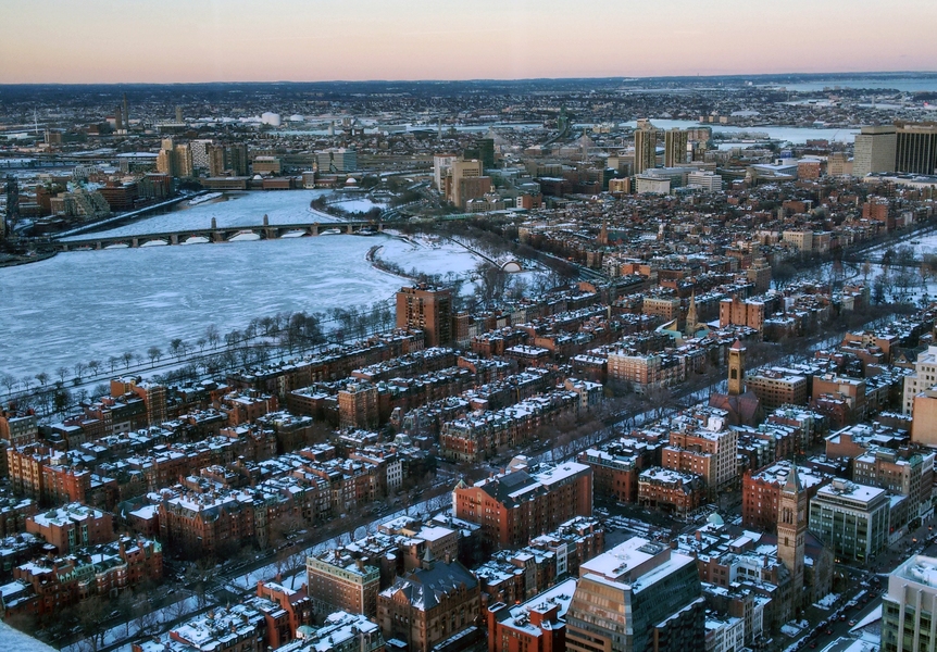 Aerial view of Back Bay, Boston