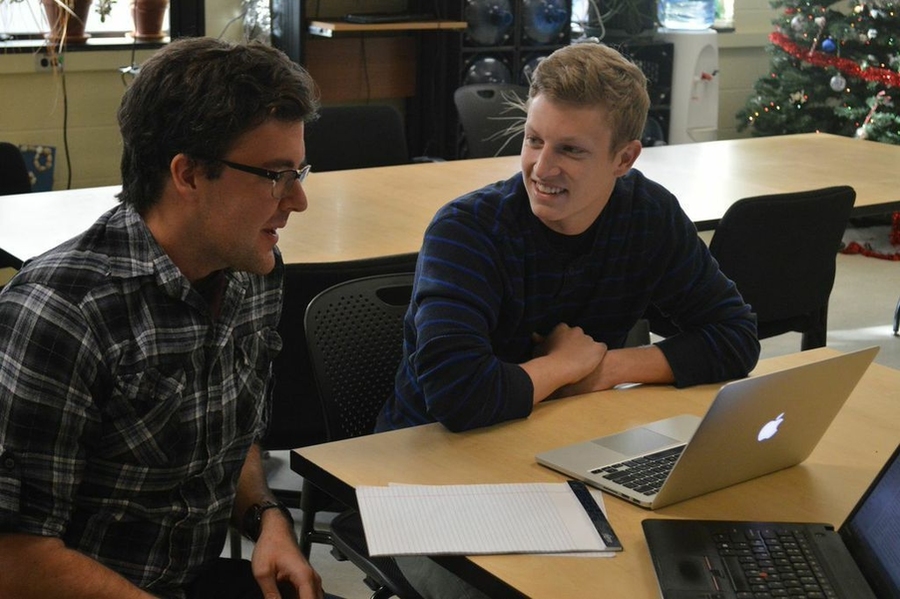 CEE graduate student Dan Pendergast (left) and freshman Cutter O'Connell 