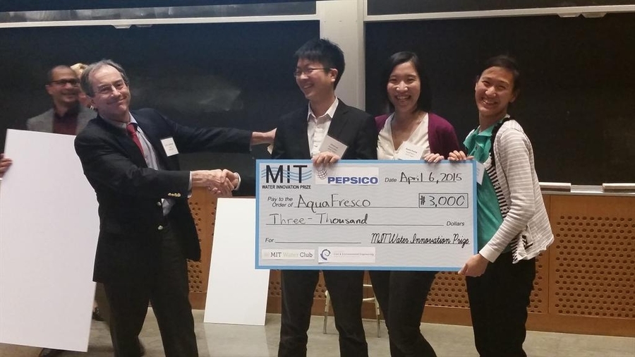 Team "AquaFresco" takes third place in the MIT Water Innovation Prize competition.