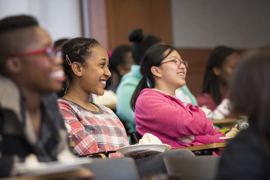 SEED Academy students responded positively to Nwagbaraocha's love of "Star Wars" and interesting work as a project manager at MIT Lincoln Laboratory.