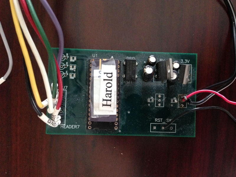 One of Devadas's early PUF-enabled circuits, labeled with the name “Harold." When this circuit was scanned with a custom reader, its name would pop up on a computer screen. 