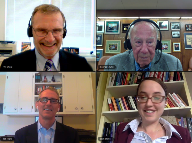 The "U.S. Carbon Price: Opportunities for Innovation" webinar will feature the four panelists in an earlier 2014 Climate CoLab webinar: Phil Sharp, George Shultz, Bob Inglis, and Leah Stokes.