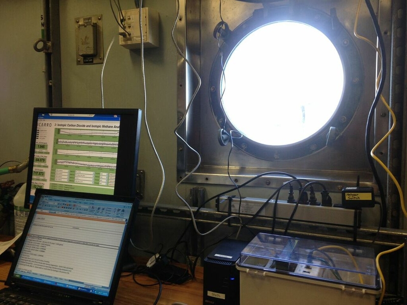 The view from inside the U.S. Research Vessel Endeavor