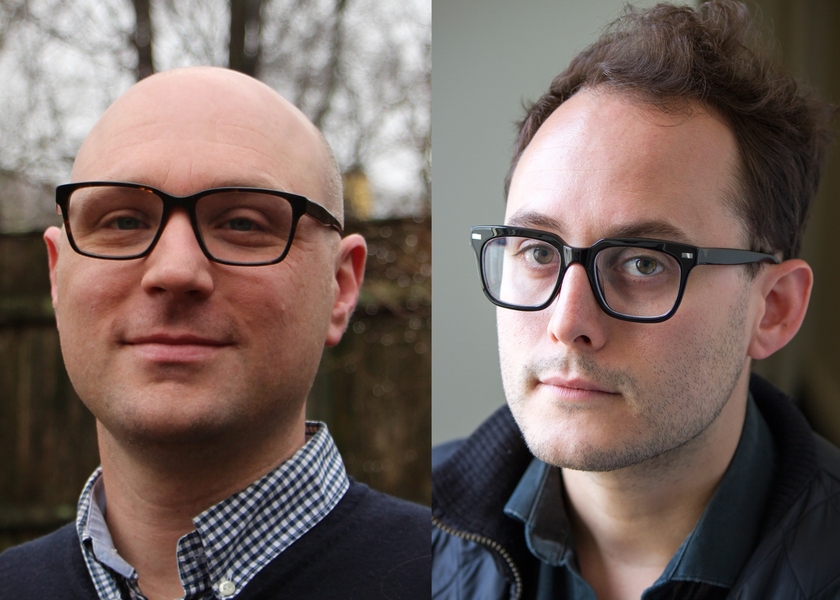 Christopher Ketcham (left), recipient of the Luce/ACLS Dissertation Fellowship, and Niko Vicario (right), recipient of the Getty Predoctoral Fellowship