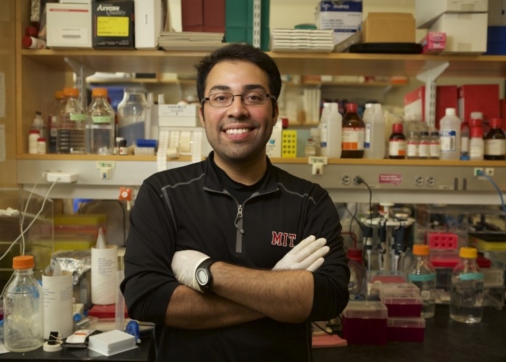 Steve Ramirez poses at the Susumu Tonegawa laboratory at MIT, where he is doing research on the brain.