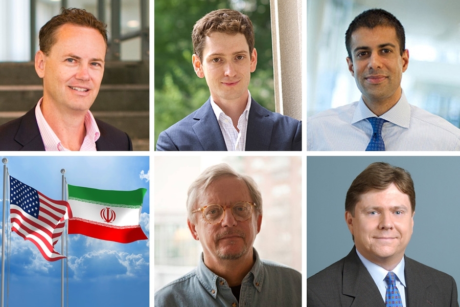 Clockwise from top left: Francis Gavin (photo: Dominick Reuter); Scott Kemp (photo: Justin Knight); Vipin Narang (photo: Stuart Darsch); Jim Walsh; and John Tirman.