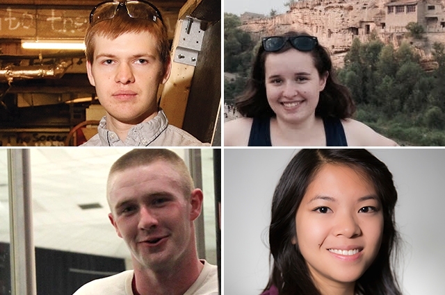 Clockwise from top left: Sterling Harper, Luisa Kenausis, Vivian Tran, Sean Lowder.