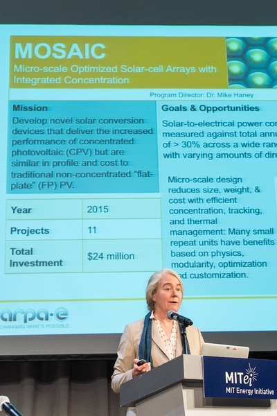 Ellen Williams, director of the U.S. Department of Energy's Advanced Research Projects Agency - Energy (ARPA-E), describes ARPA-E's programs and projects at MIT Solar Day.
