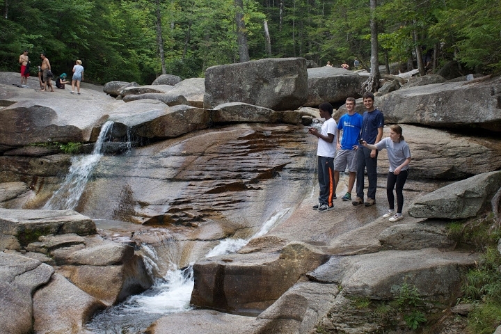 Students negotiate Diana's Bath.