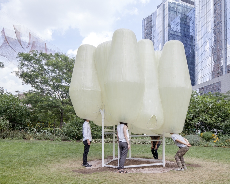 “By peeking inside, visitors not only see the voids that were formed around inflated molds, but might also catch glimpses of others doing the same,” the Design Biennial Boston website states of "Grove." “Such chance encounters are common to urban life, but here they are exaggerated, reframed, and celebrated as a moment of both estrangement and connection.”