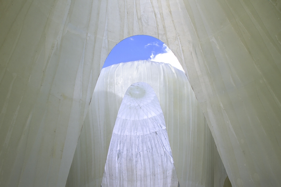 Assistant Professor Joel Lamere’s firm, GLD, submitted to the Design Biennial Boston an installation entitled "Grove" made from resin-infused fiberglass tape over tailored, inflatable molds. From the outside, the installation resembles a cluster of trees, but up close, the shapes reveal opening and voids that invite the visitor to peek inside.