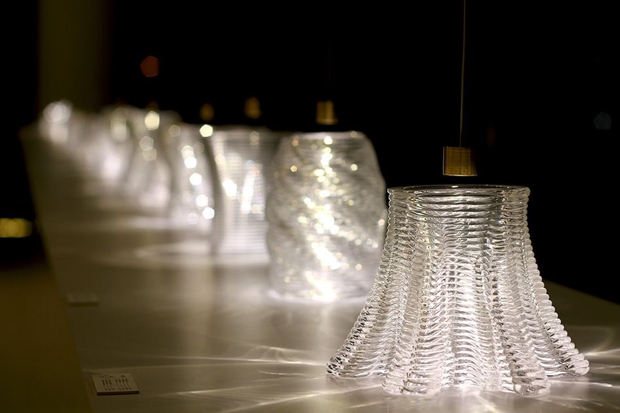 An exhibition of the 3-D printed glass structures.
