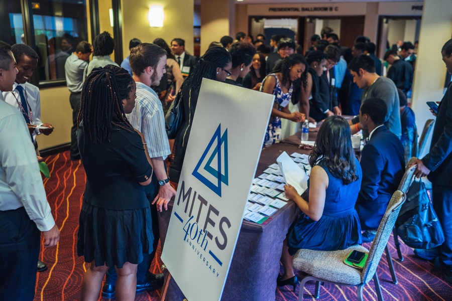 OEOP alumni, students, funders, and friends arrive at the Hyatt Regency Cambridge for the MITES 40th Anniversary Launch Party.