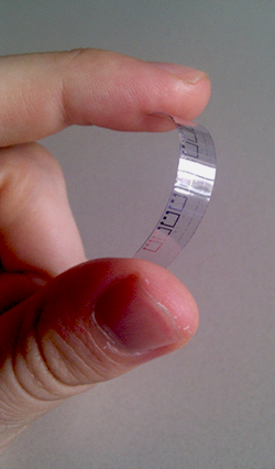 A graphene chemical sensor is fabricated on top of a flexible and transparent substrate.